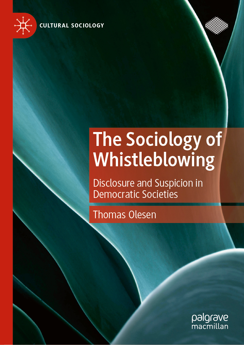 "Cover of the book The Sociology of Whistleblowing by Thomas Olesen."