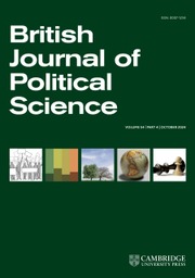 Frontpage of British Journal of Political Science, Cambridge University Press