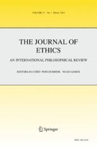 Frontpage of the Journal of Ethics, Springer Link, link.springer.com