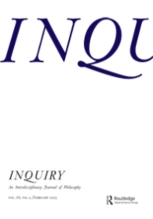 Front page of the Inquiry - An Interdisciplinary Journal of Philosophy, Taylor and Francis