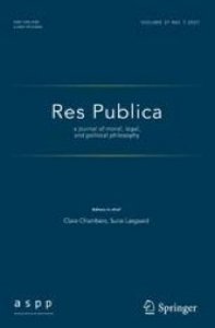 Cover of Res Publica, Springer, online version of record before inclusion in an issue.  Rights: Res Publica, Springer