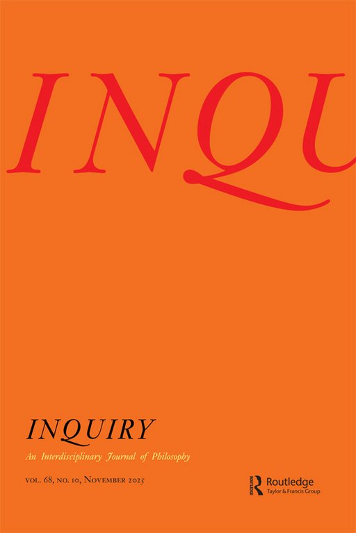 Frontpage of Inquiry volume 68, issue 10, 2025