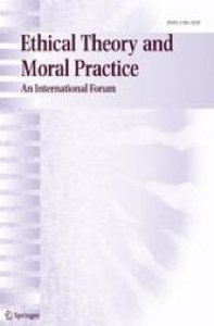 Cover of Ethical Theory and Moral Practice, online version of record before inclusion in an issue.  Rights: Ethical Theory and Moral Practice