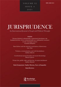 Forsiden på jurisprudence online version inden inklusion i den endelige udgave som den figurer på siden.  Rettigheder: Taylor & Francis